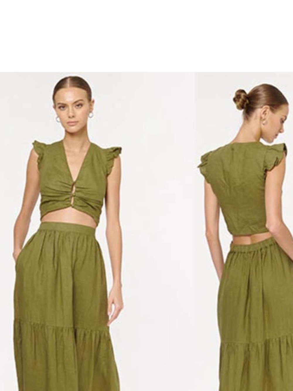 Cami NYC Olive Pilar ruffle sleeve top